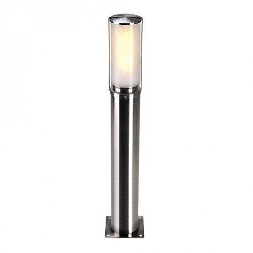Tuinlamp van RVS rond met vierkanten voet in zilveren kleur