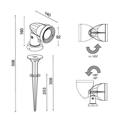 Orbit Opbouwspot antraciet