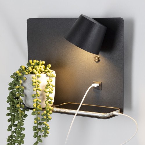 Wandlamp Solution incl LED met USB oplaadstation