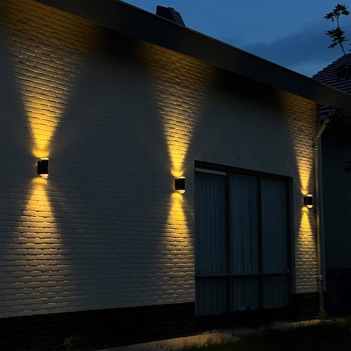 Buitenlamp Ambient, wandverlichting modern, up en downlighter zwart, prachtige moderne wandverlichting met een luxe uitstraling, wandspot updown, merk KS Verlichting