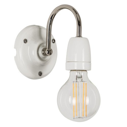 Retro wandlamp Sophie hang gebroken wit