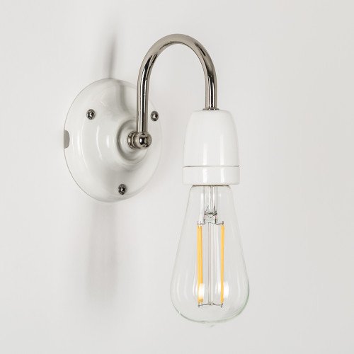 Retro wandlamp Sophie hang gebroken wit