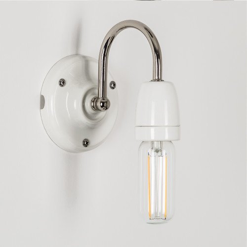 Retro wandlamp Sophie hang gebroken wit
