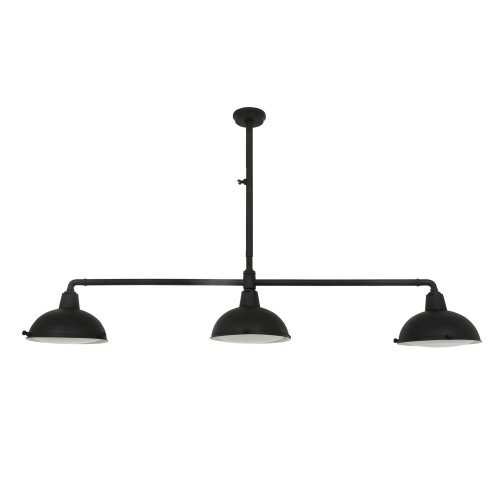 Industriële hanglamp Billiards 3 antique black | Nostalux.nl