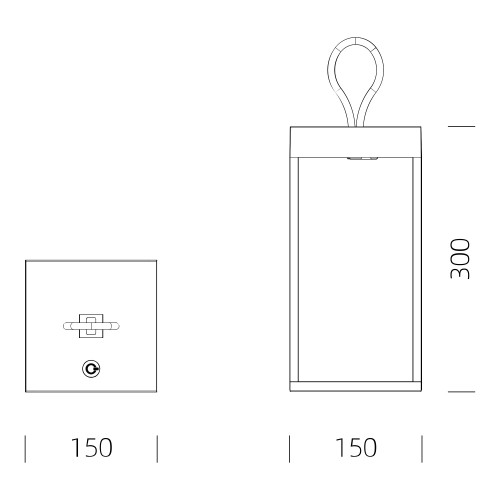 Windlicht Carlo Touch wit oplaadbaar met USB