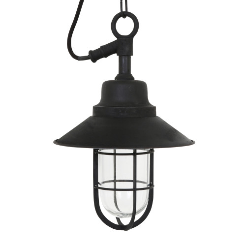 Industriële hanglamp Ventura aan ketting antique zwart