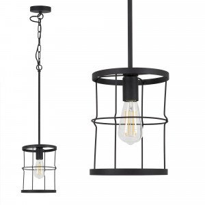 Benson hanglamp metaal zwart E27 industriële metalen lamp Benson hanglamp metaal zwart E27 industriële metalen lamp