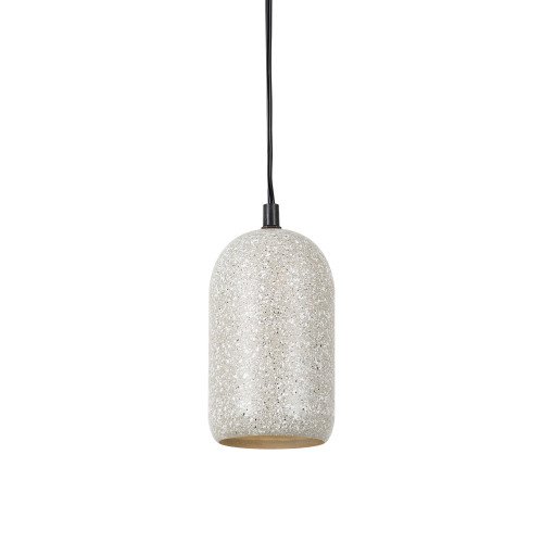 hanglamp gemaakt van terrazzo welke lijkt op een kwartel ei, egg