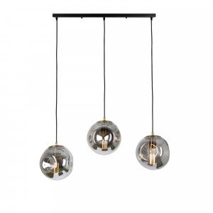 hanglamp met glazen bollen 3 stuks en grote fitting e27