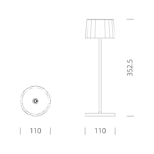 Tafellamp Lido Touch wit met USB