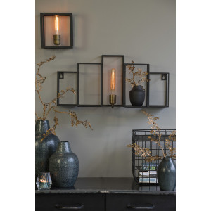 Wandlamp Bally mat zwart metaal rechthoek 65×30 cm E27 wandlamp Wandlamp Bally mat zwart metaal rechthoek 65×30 cm E27 wandlamp