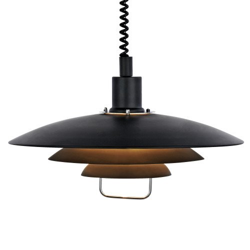 Retro poul Hanglamp Kirkenes sen zwart
