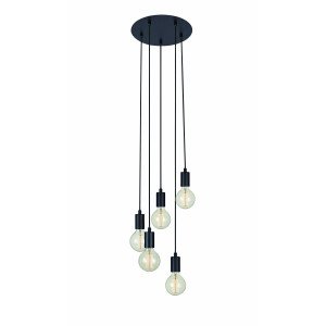  Hanglamp Sky 5-lichts zwart