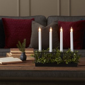 Kiruna tafellamp zwart metaal 4 lights E10 compacte lamp