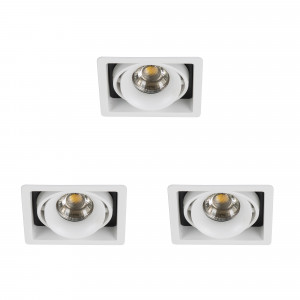 Richtbare inbouwspot Bjorn 1 wit rechthoekig