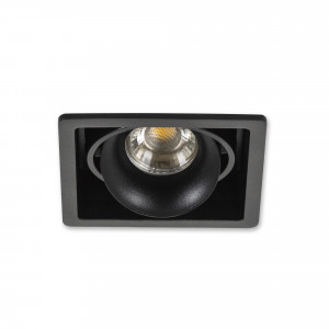 Richtbare inbouwspot Bjorn 1 zwart rechthoekig