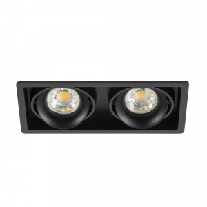 Richtbare inbouwspot Bjorn 2 zwart rechthoekig