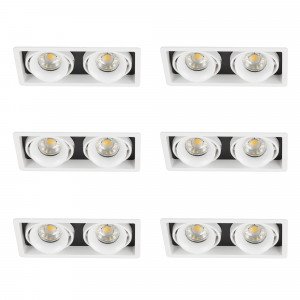 Richtbare inbouwspot Bjorn 2 wit rechthoekig