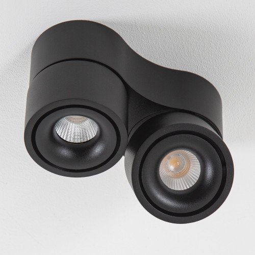 Richtbare opbouwspot Ole 2 zwart led