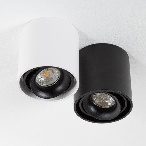 Binnenverlichting Oliver opbouwspot met ronde vormen, modern design en afwerking in witte kleur.