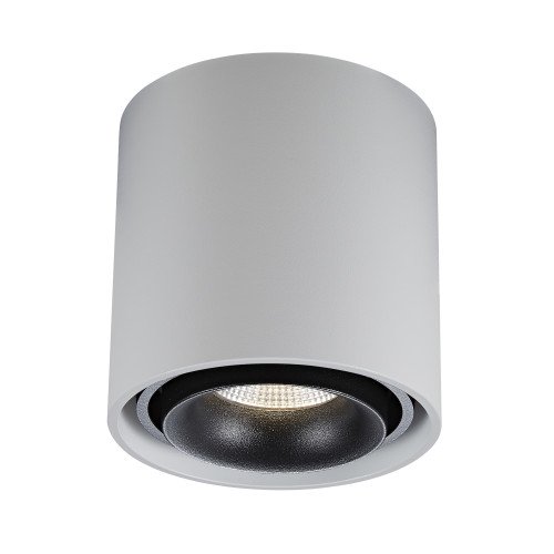 Binnenverlichting Oliver opbouwspot met ronde vormen, modern design en afwerking in witte kleur.