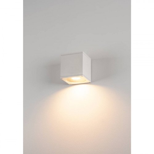 Buitenlamp Big Theo downlighter met vierkante vorm strakke afwerking en in witte kleur