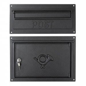 Jaren '30 Inbouw brievenbus - Set - Matzwart