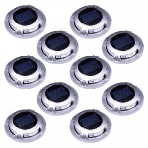 grondspot - Solar LED Decklight - solarlamp - zonne energie spot - Nostalux - Set-10 - rvs