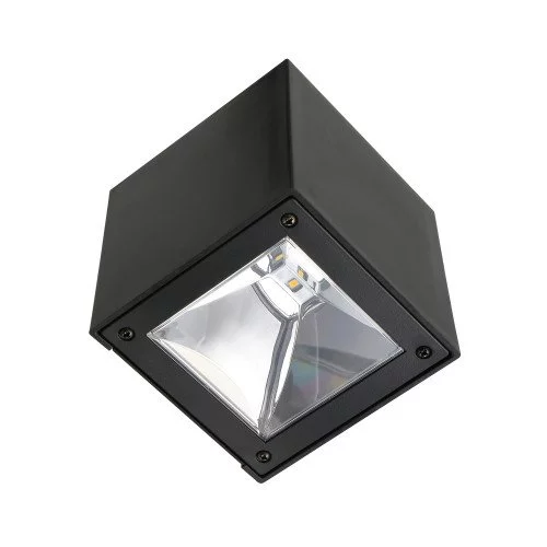 zwarte solar lamp vierkant van kunststof met een led lichtbron warm wit