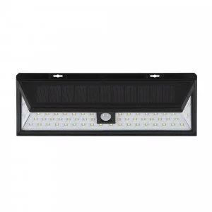 solys l led solar sensor lamp in zwarte kleur zonne energie