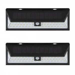 solys l led solar sensor lamp in zwarte kleur op zonne energie voordelige set