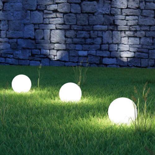 tuinverlichting met bol - sfeerverlichting - kunststof bollen verlichting - tuinbol 25 incl. spie - Nostalux