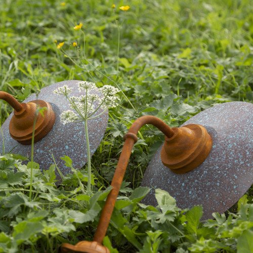 Stoere gietijzeren Stallamp Ardennes buitenlamp Roest Koper Nostalux.nl