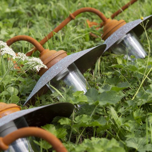 Stoere gietijzeren Stallamp Ardennes buitenlamp Roest Koper Nostalux.nl