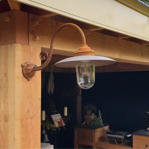 Stoere Stallamp Rhone buitenlamp gietijzer Koper