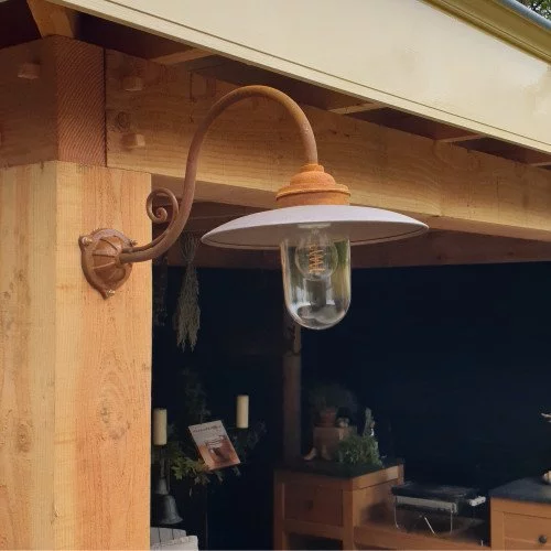 Stoere Stallamp Rhone buitenlamp gietijzer Koper