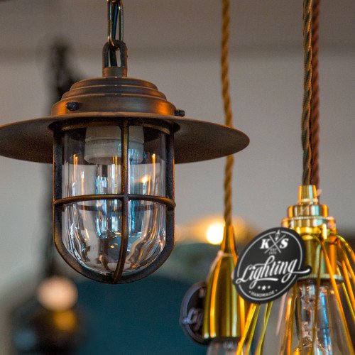 Verandalamp Labenne (1180) - Kettinglamp Brons - KS-verlichting - Buitenlamp aan ketting