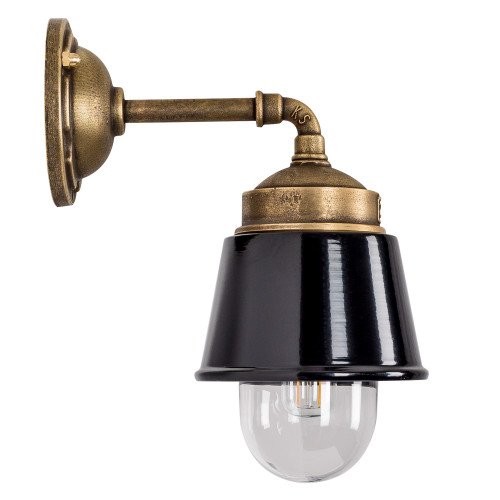 Industriële wandlamp Kostas 90 brons/zwart