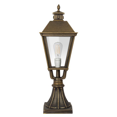 Klassieke bronzen tuinlamp Rijswijk sokkel M