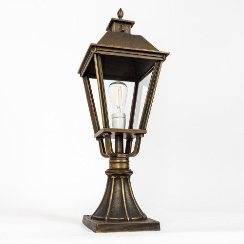 Klassieke bronzen tuinlamp Rijswijk sokkel M
