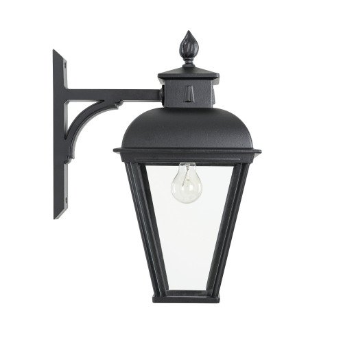 Vondel Hang aluminium muurlamp buitenlamp in zwarte kleur en in klassiek landelijke maison stijl