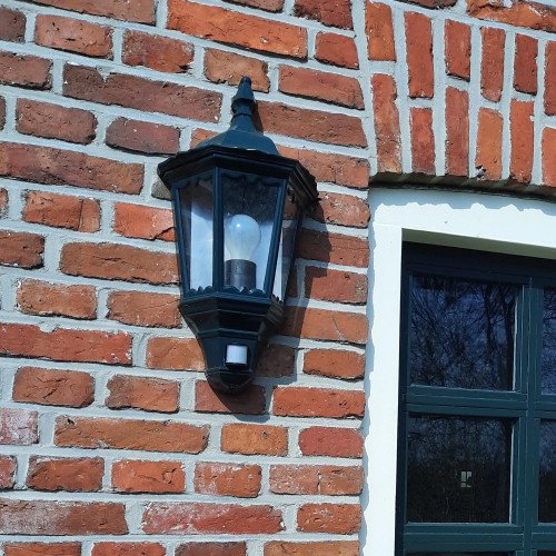 buitenlamp met sensor zwart - Nostalux buitenlamp met sensor - Ancona wandlamp inclusief bewegingsmelder