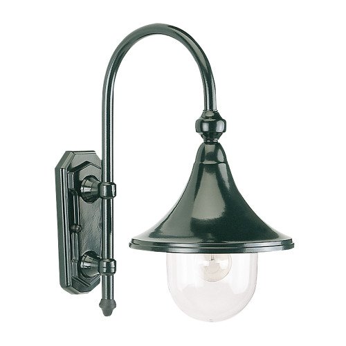 Rimini muurlamp met klassieke kap en sierlijke wandarm