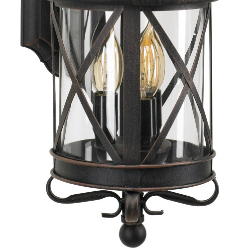 Buitenlamp Romantica wandlamp met rustiek bruine kleur in klassiek landelijke stijl
