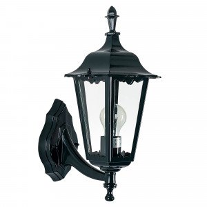 semi klassiek landelijke stijl muurlamp staand zwart inclusief lichtbron