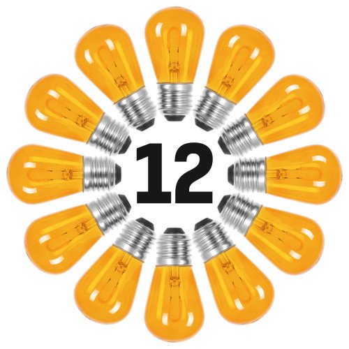 e27 grote fitting lichtbron met u-filament en oranje gekleurd glas