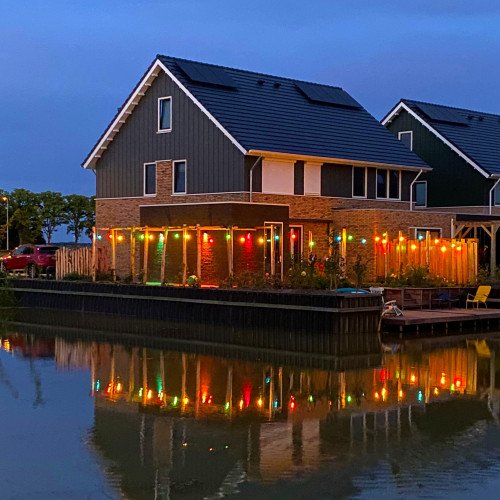 Feestverlichting LED Patio 10 kleur - 10 meter / 12 fittingen