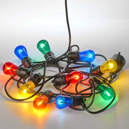 Feestverlichting LED Patio 10 kleur - 10 meter / 12 fittingen