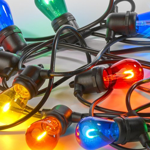 Feestverlichting LED Patio 10 kleur - 10 meter / 12 fittingen