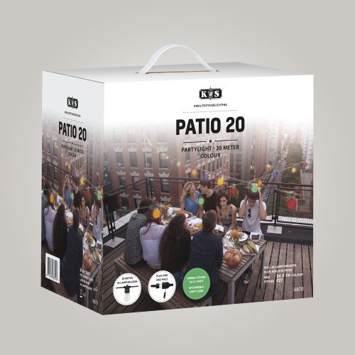 Feestverlichting LED Patio 20 kleur - 20 meter / 24 fittingen